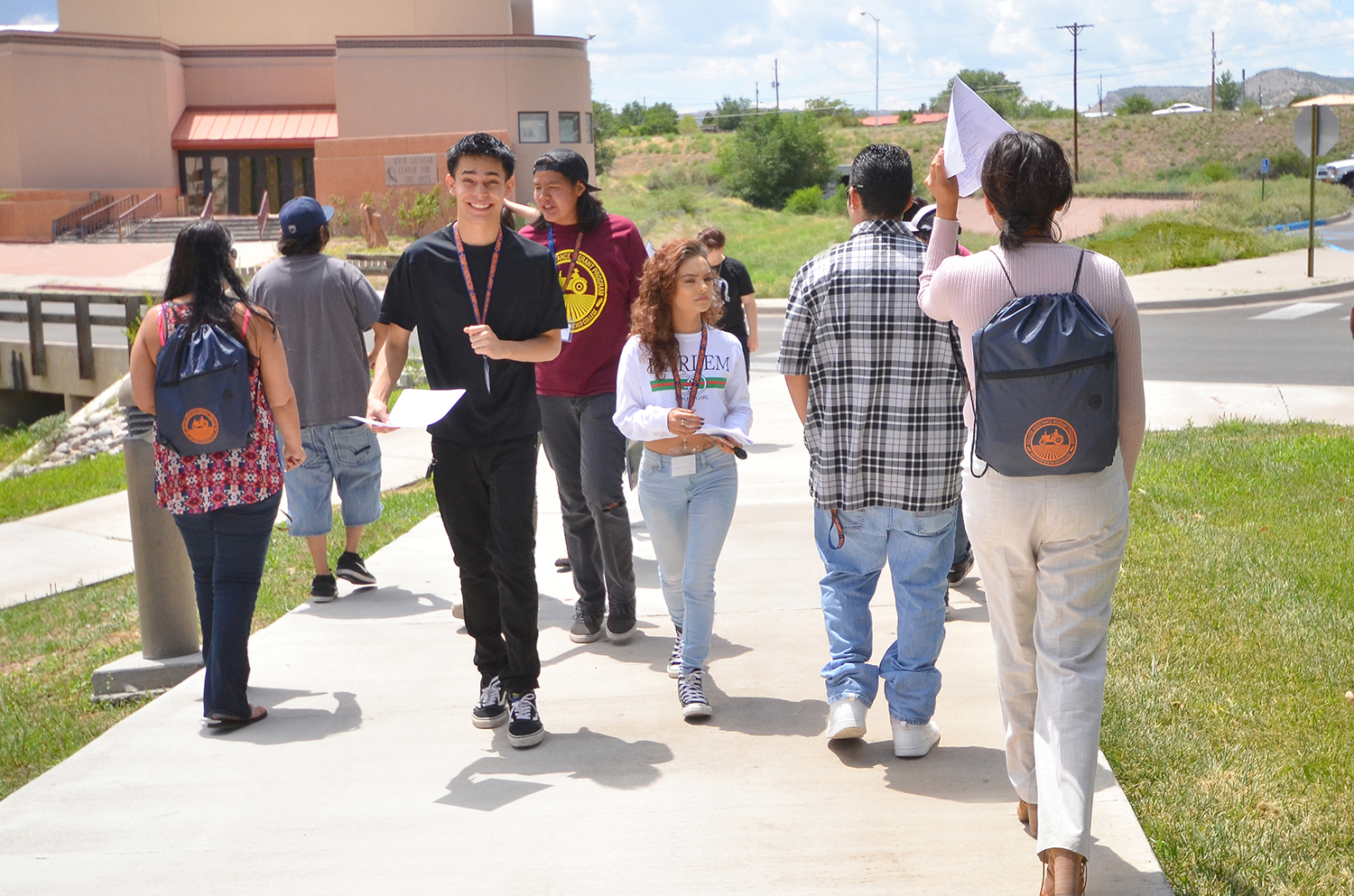 Students walking on campus